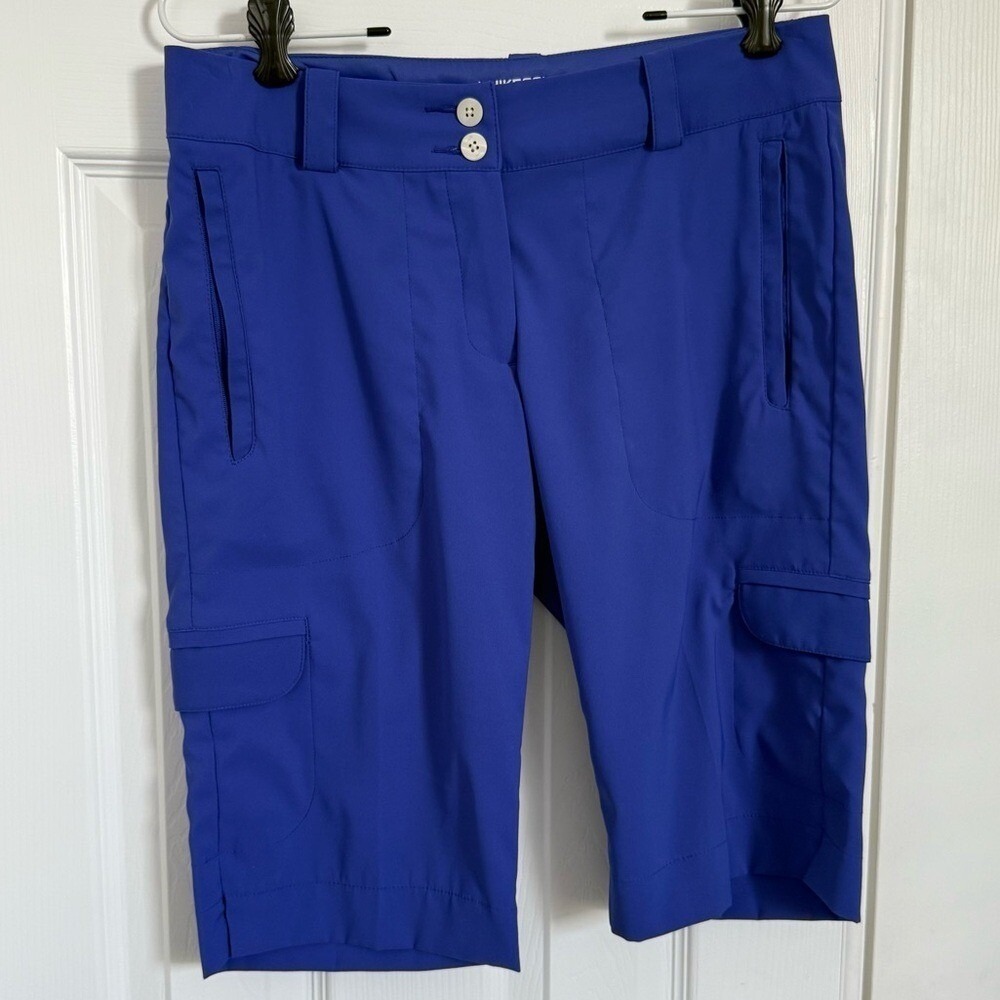 Nike Tour Performance Dri-Fit Periwinkle Sport Golf Bermuda Shorts Women's 4 EUC - Picture 4 of 11
